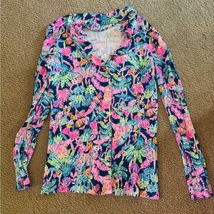 Lilly Pulitzer Vibrant Floral Blouse - Pink, Blue, Green